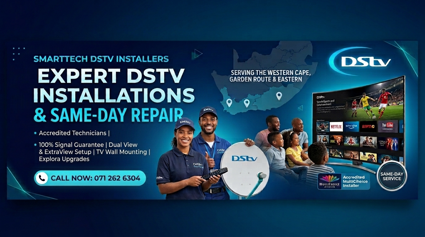 Accredited DStv satellite installation and signal repair team working in Knysna